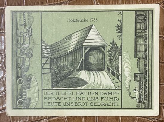 Нодгельд 50 пфеннигов 1921 год. Вюншендорф-на-Эльстере. Веймарская республика
