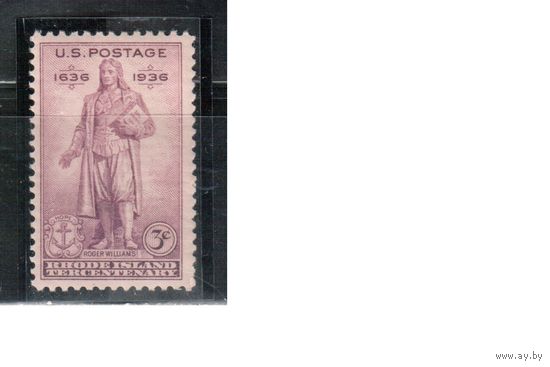 США-1936, (Скотт.777), **, 300-лет штату Род-Айленд (одиночка)