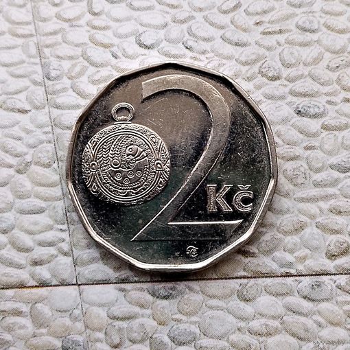 2 кроны 2013 года Чехия. Чешская Республика. Шикарная монета! Как новая!