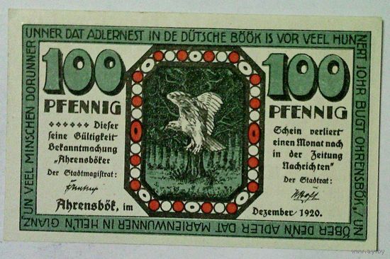 РАСПРОДАЖА!!! - ГЕРМАНИЯ Комунна АРЕНСБЁК (ШЛЕЗВИГ-ГОЛЬШТЕЙН) 1 марка 1920 год - UNC!