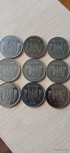 Украина 5 копеек 1992,04-09,11,12,14гг.