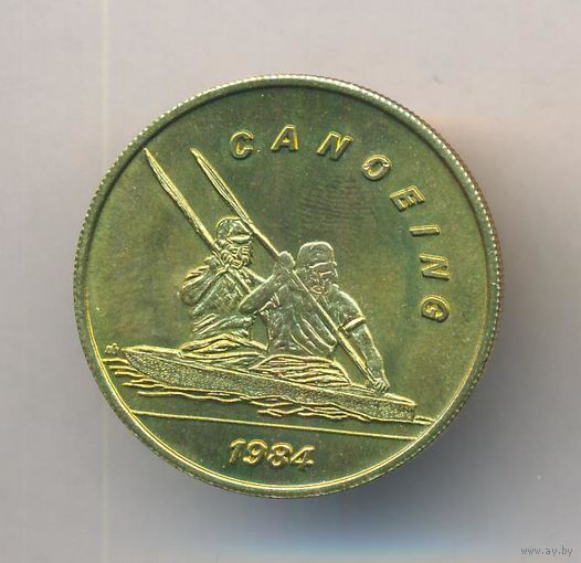 Медаль. Летняя Олимпиада в Лос-Анджелесе. США. 1984. Гребля на байдарке. D-30 мм