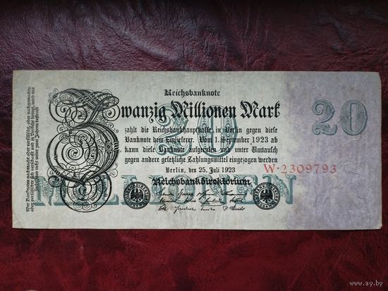 20000000 марок Германия 1923 г.