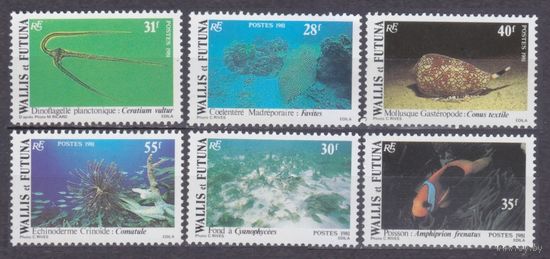 1981 Уоллис и Футуна 390-395 Морская фауна 12,00 евро