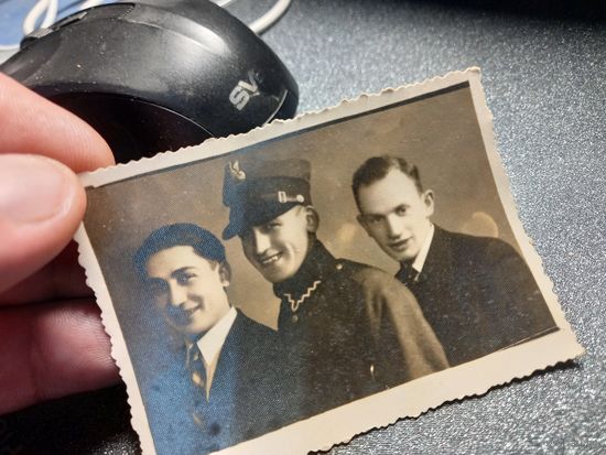 Старинная старая фотография  Клецк 1930-е. Замежник из 9 KOP Kleck с братьямиМежвоенная Польша