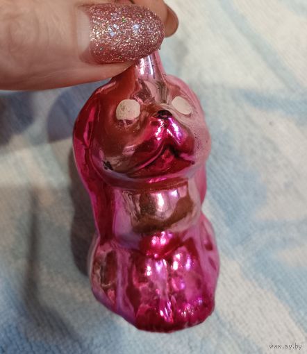 Елочные игрушки, стекло собака из сказки Репка, пес