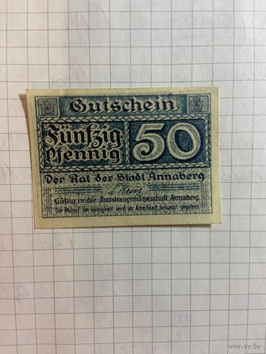 50 пфеннингов (нотгельды) г. Германия.