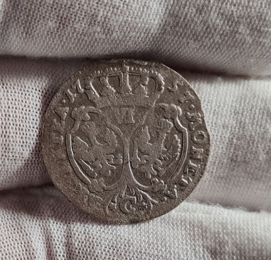 6 грошей шестак 1757 год Пруссия м.д. С