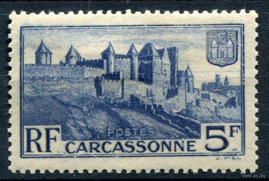Франция - 1938/39г. - старый город, 5 Fr - 1 марка - MH [Mi 413]. #2-Fr-43-A-2