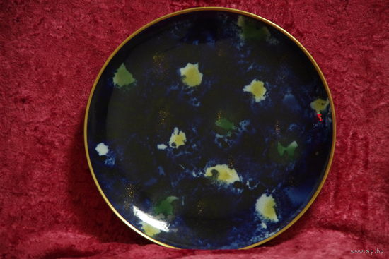 Тарелка настенная ( кобальт ) , блюдо 27 см ( целая )