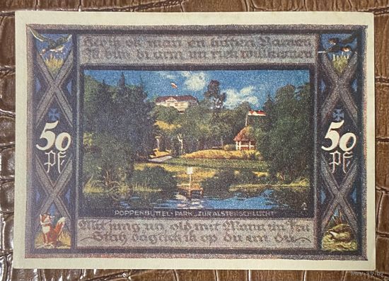 Нотгельд 50 пфеннигов 1921 год. Поппенбюттель. Веймарская республика