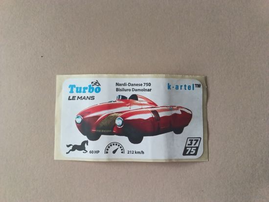 Наклейка Turbo Le Mans Турбо Ле-Ман  номер 37