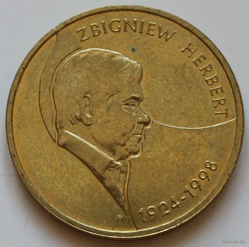 Польша 2 злотых 2008 год "10 лет со дня смерти Збигнева Херберта"