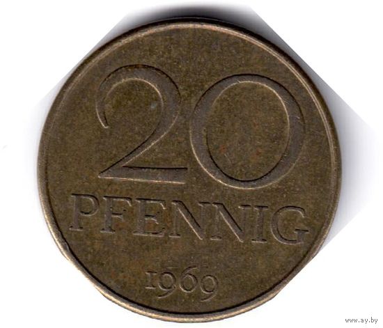ГДР. 20 пфеннигов. 1969 г.