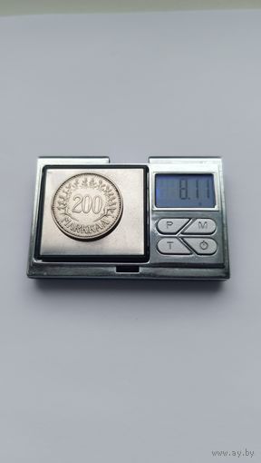 200 марок Финляндия 1956 года. Серебро 500. Монета не чищена. 956