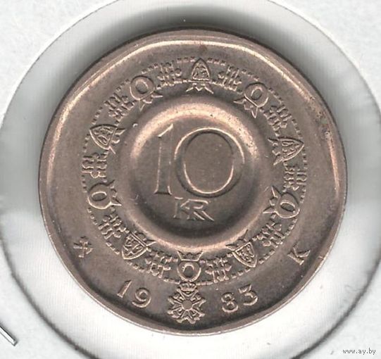 Норвегия 10 крон 1983 года. Состояние аUNC!