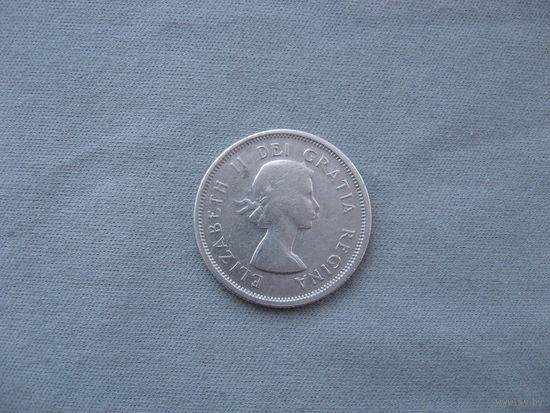 Канада 25 центов 1959 год  Елизавета II от 1 рубля без минимальной цены