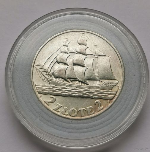 43. 2 злотых 1936 г. Кораблик