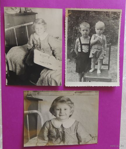 Фото "Дети", 1940-1950-е гг., 3 шт.