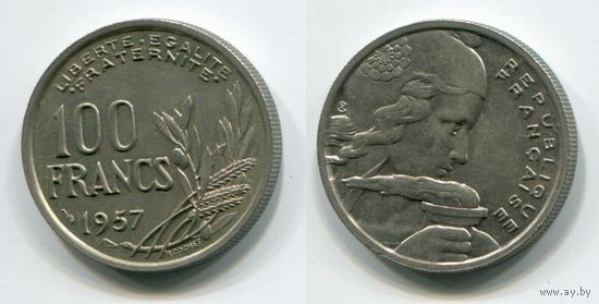 Франция. 100 франков (1957, aUNC)