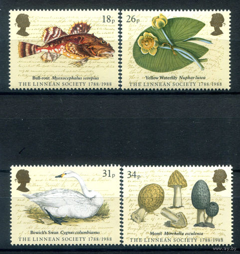 Великобритания - 1988г. - фауна и флора - 4 марки - полная серия, MNH [Mi 1131-1134]. #3-GB-Z-1-17