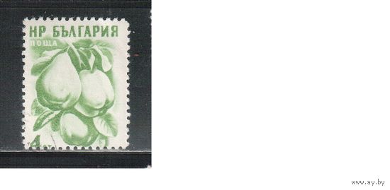 Болгария-1957, (Мих.1022) , гаш.  ,  Фрукты , разновидность, сдвиг перфорации снизу
