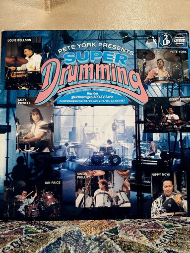 Pete York, Louie Bellson*, Cozy Powell, Gerry Brown, Ian Paice, Simon Phillips, Nippy Noya – Pete York Presents Super Drumming, 2LP 1987, Europe