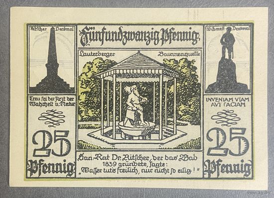 Нотгельд Бад-Лаутерберг 25 пфеннигов 1921 год. Веймарская республика