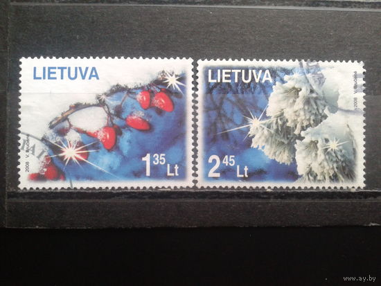 Литва 2008 Рождество и Новый год Полная серия Михель-2,8 евро гаш