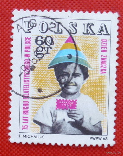 Польша. 75 лет филателии в Польше. ( 1 марка ) 1969 года.