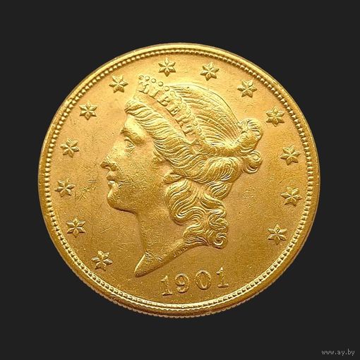 20 долларов США 1901г.