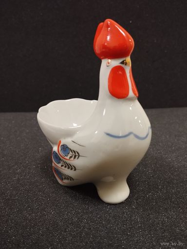 Солонка фарфоровая Петушок. Полонное, СССР