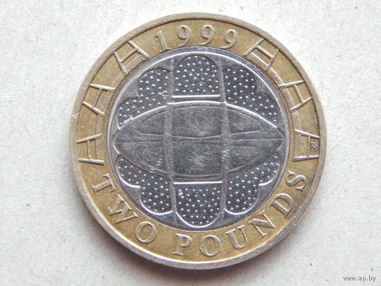Великобритания 2 фунта 1999г.Чемпионат мира по регби.