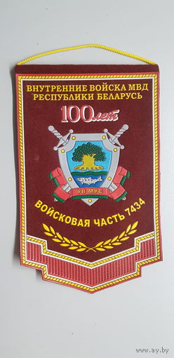 Вымпел 100 лет внутренние войска вч 7434 Островец Беларусь