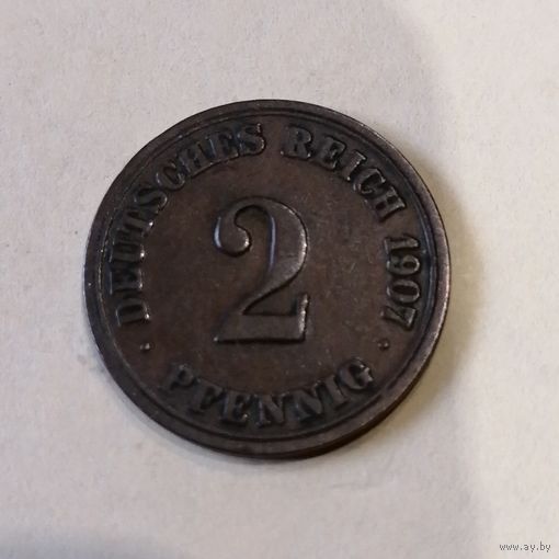 2 пфеннига 1907 А