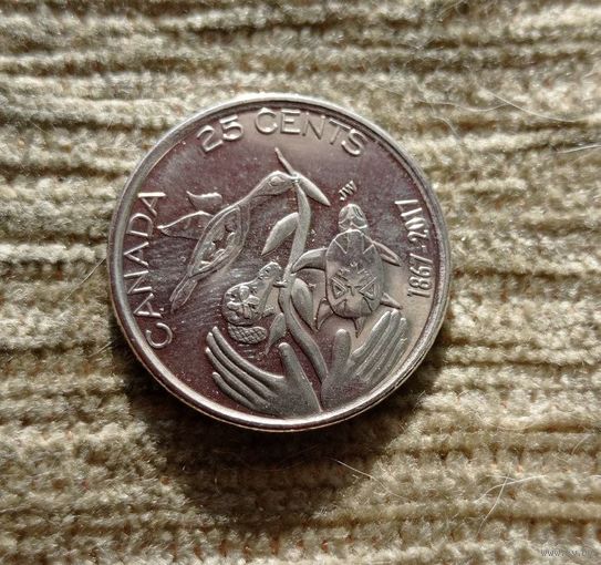 Werty71 Канада 25 центов 2017 150 лет Конфедерации Канада - Надежда на зелёное будущее
