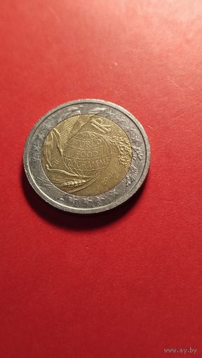 2 Евро 2004. Италия. 50 лет Всемирной Продовольственной программы С рубля. (03)