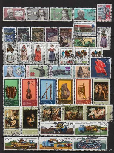 ГДР.ПОЧТИ ПОЛНЫЙ(без блоков!) ГОДОВОЙ  КОМПЛЕКТ ГАШЕНЫХ МАРОК 1977г.(без наклеек и следов от них!) .