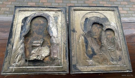 Иконы Венчальная пара серебро 84 проба в работу