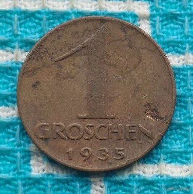 Австрия 1 грош 1935 года. Орел.