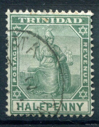 Британские колонии - Тринидад - 1904/09г. - Британия, тип a, 1/2 P - 1 марка - гашёная [Mi 54 a]. #4-B5-132-A-1