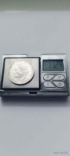 5 марок 1970 года. 	200 лет со дня рождения Людвига ван Бетховена. Серебро 625. 5516