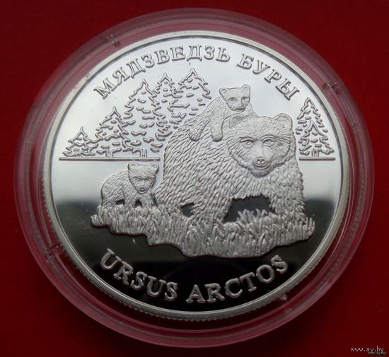 ТОРГ! СОСТОЯНИЕ! Бурый медведь! 2002! Серебро! Защита окружающей среды! Животные! ВОЗМОЖЕН ОБМЕН!