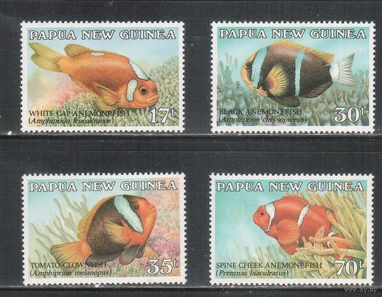 Папуа Новая-Гвинея-1987 (Мих.539-542) , ** , Морская фауна,Рыбы (полная серия)