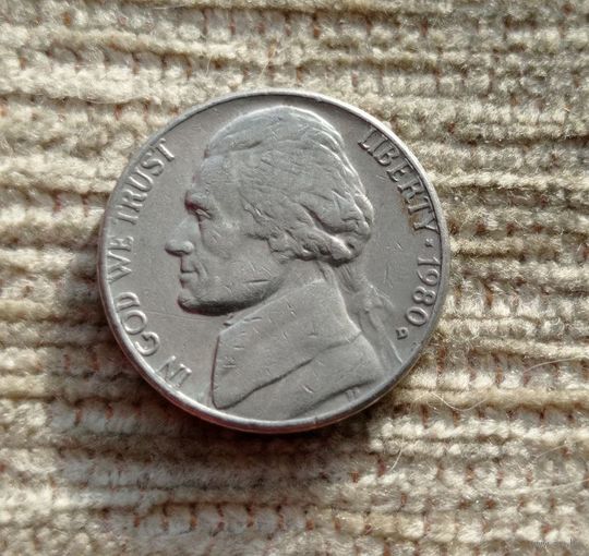 Werty71 США 5 центов 1980 D Белый дом Джефферсон