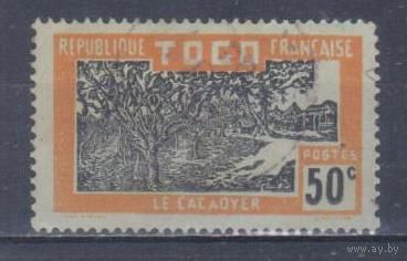 [979] Французские колонии. Того 1924. Плантация деревьев какао.50с. Гашеная марка.