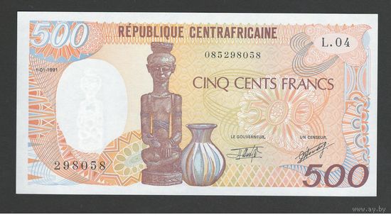 Центральноафриканская республика 500 франков 1989 года. Тип Р-14d. Состояние UNC!