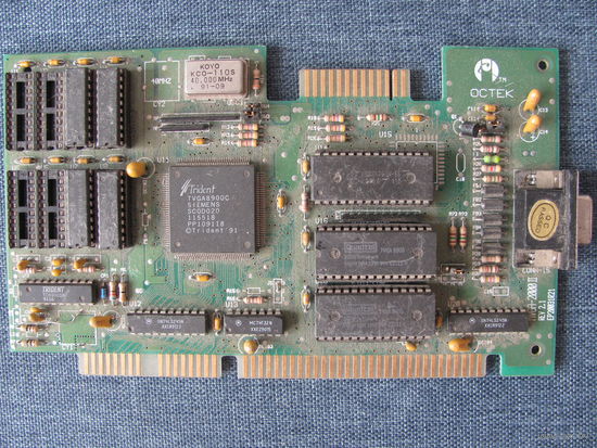 Видеокарта ретро 16-BIT Isa OCTEK Mvga-2000 II Rev 2.1 Trident TVGA8900C VGA deOPTIMUSde deOPTIMUSde (21916)
