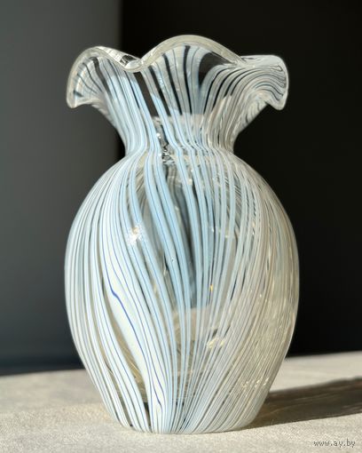 Ваза Федорков цветное стекло винтаж 13см