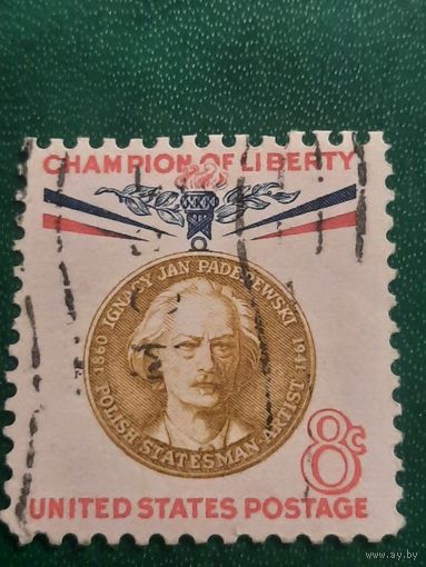США 1960. Борцы за свободу. Ignacy Jan Paderewski. Марка из серии